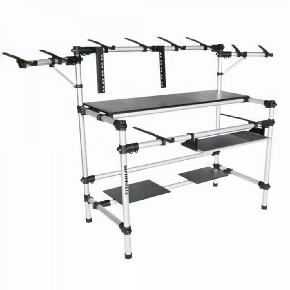 Rack Titanium Studio Rs120 Custom Dj Tubular Aluminio + Mdf