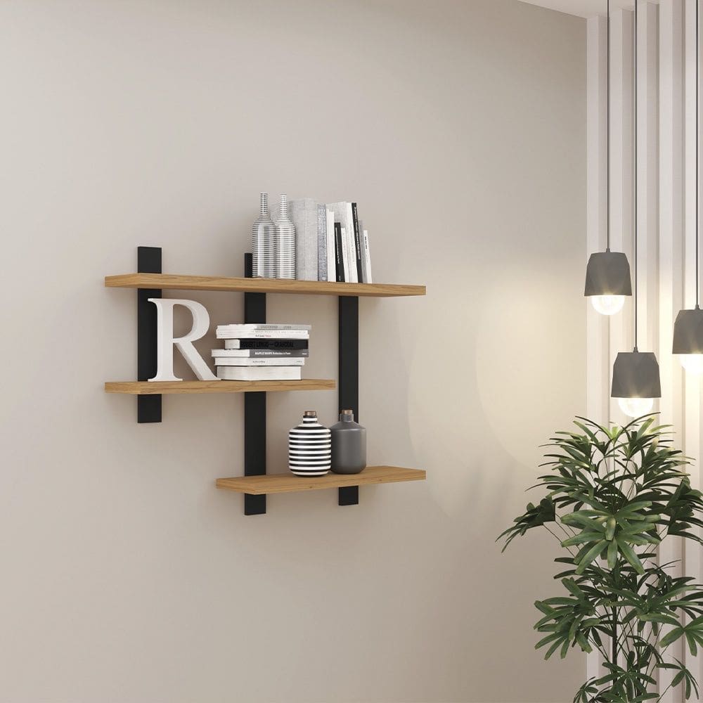 Nicho Retangular 100% MDF Estilo Industrial F35 Freijó Preto Fosco Dalla Costa