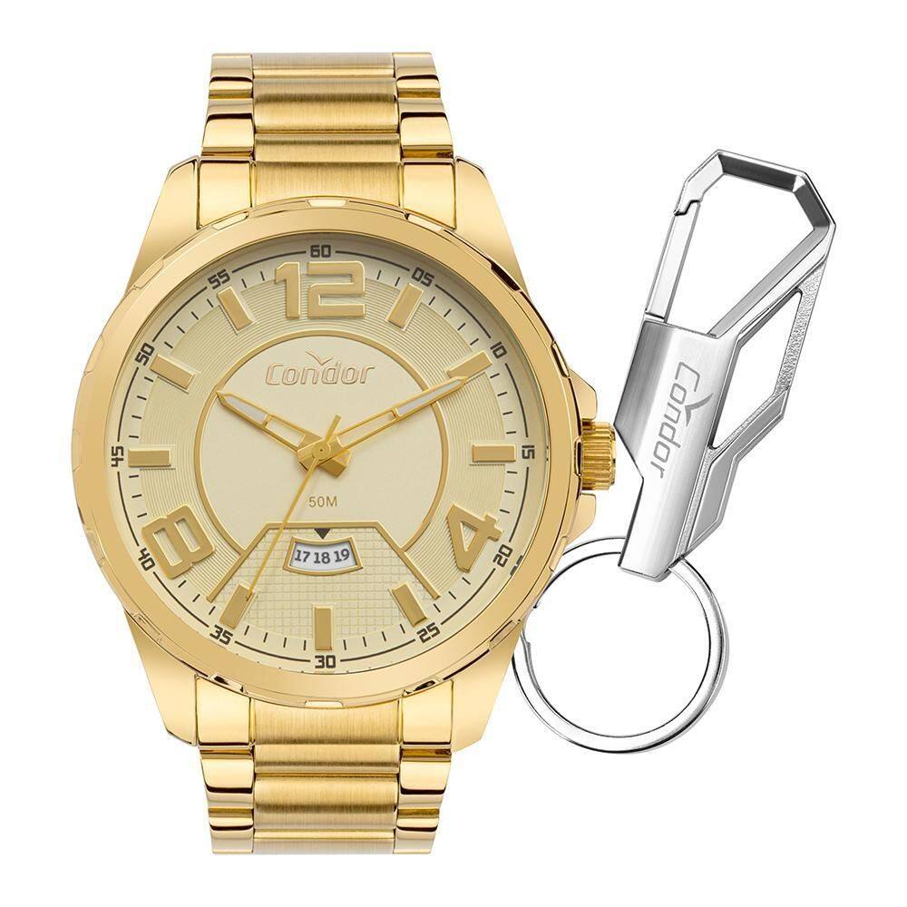 Kit Relógio Condor Masculino Speed Dourado - CO2117BR/K4X
