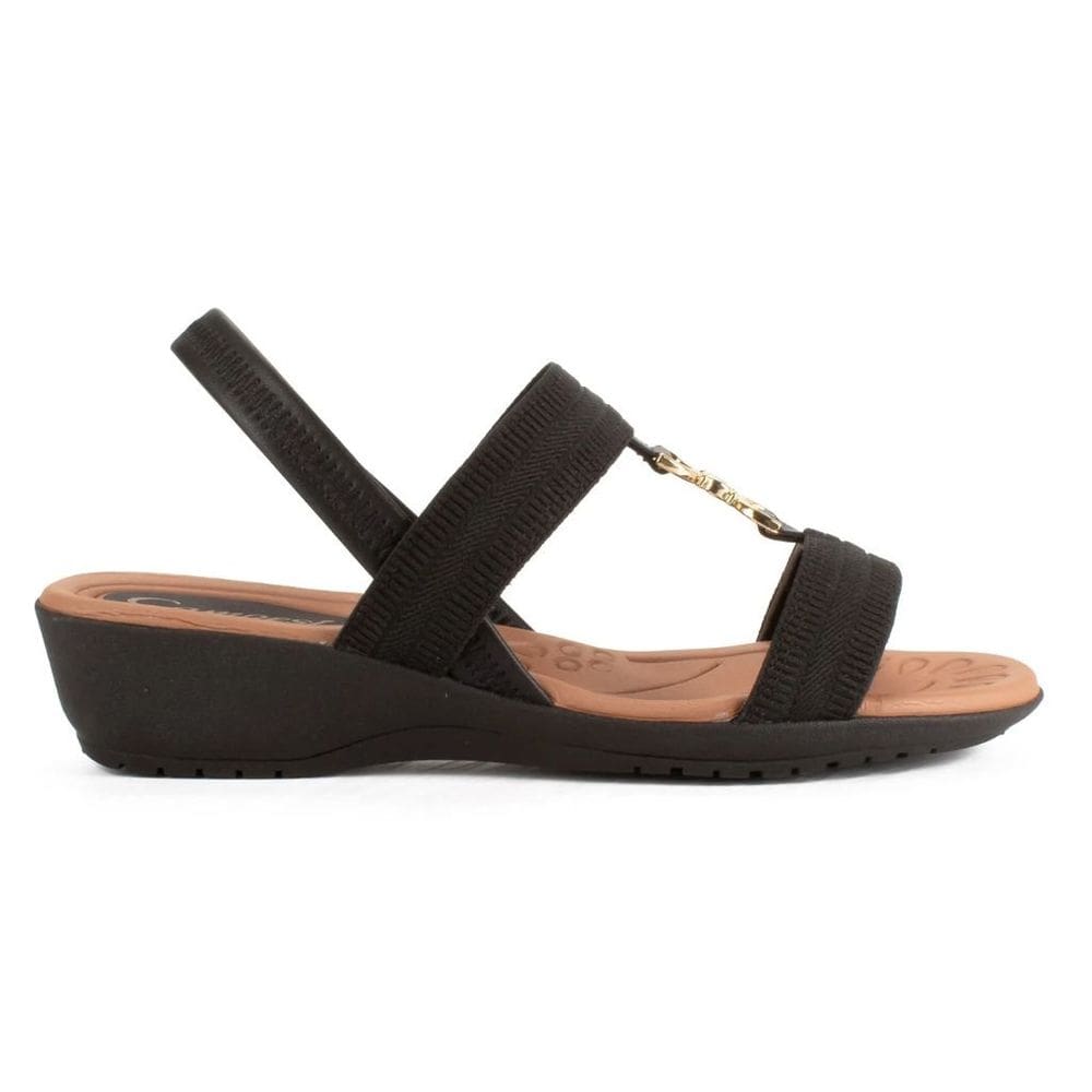 Sandália Campesi CE231 Feminino Preto saltinho casual