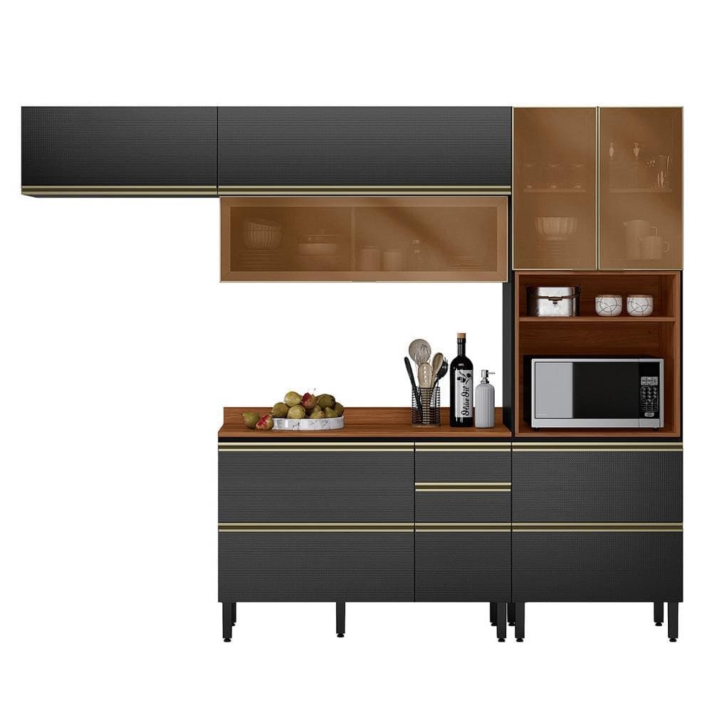 Cozinha Modulada Proença 4 Peças Balcão 120cm com Tampo em MDF - Demartêz