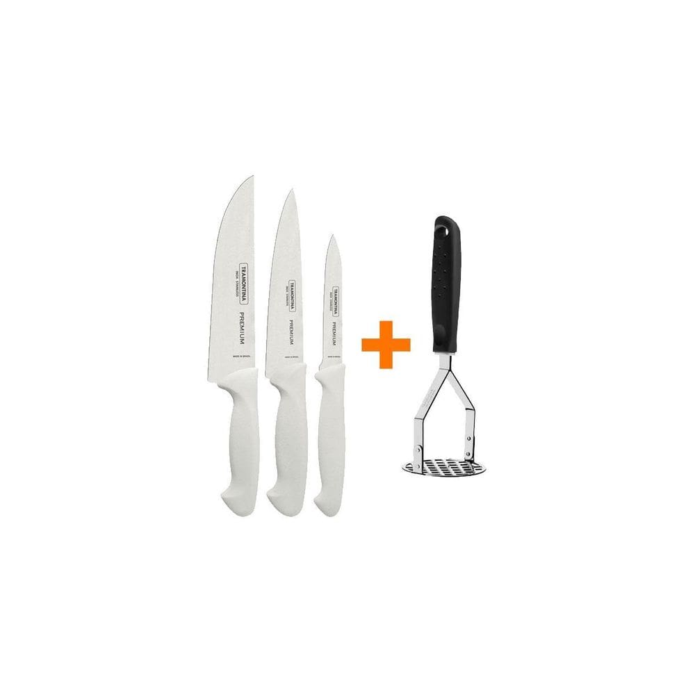 Faqueiro Premium 3 Pç + Amassador Batata E Feijão Tramontina