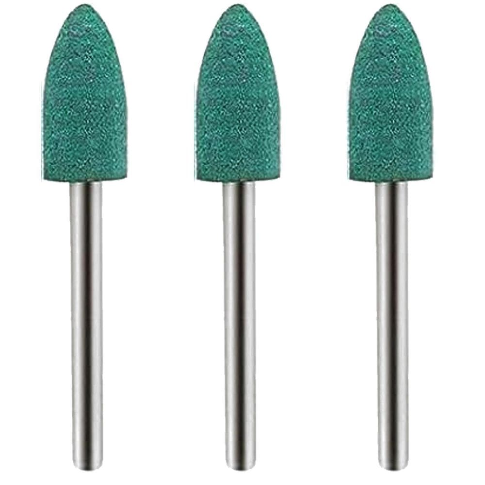 Kit 3 Ponta Montada 8Mm Borracha Cônica Micro Retifica 3Mm