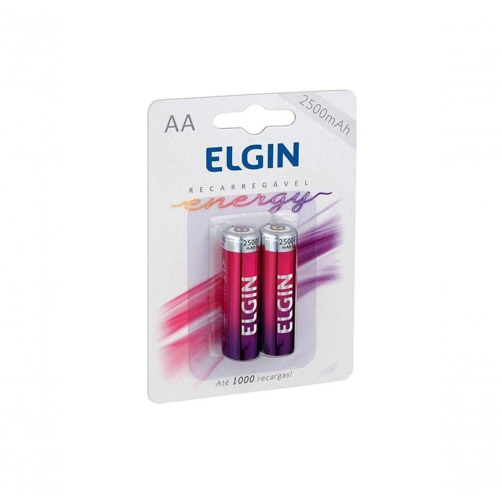 Pilha Recarregavel Elgin Aa 2500mah - Blister Com 2 Unidades