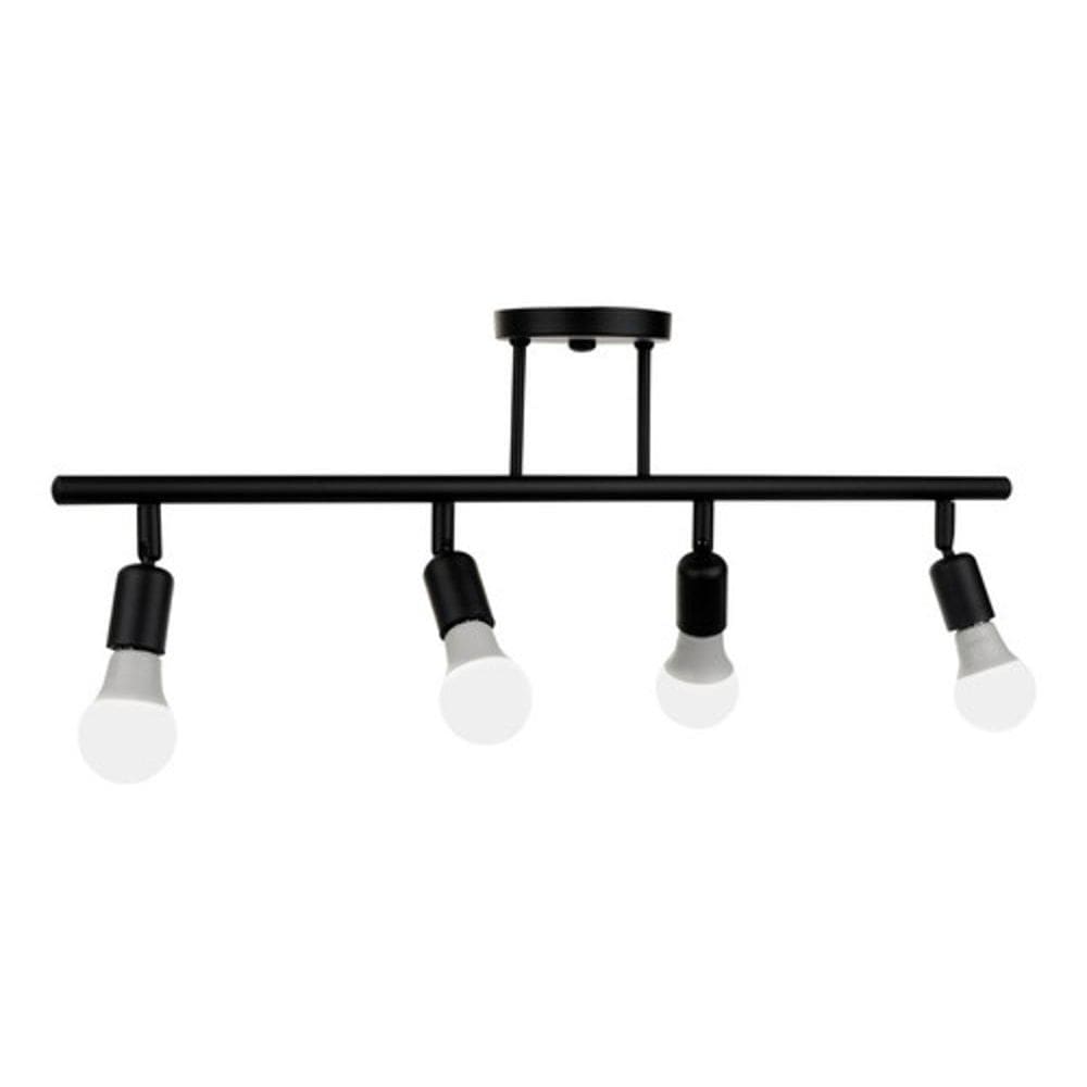 Spot Trilho Quádruplo 4 Sobrepor Direcionável E27 Sala Preto