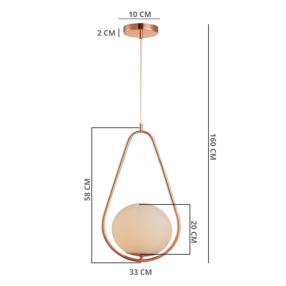 Lustre Pendente Bravalumi Pérola Fallen Globo E27 Bivolt
