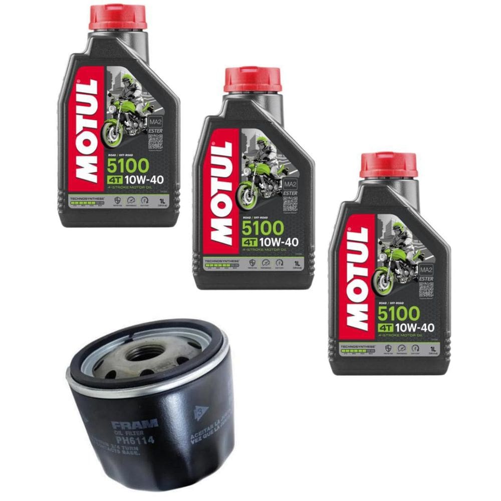 3 Litros Motul 5100 10W40 Semissintetico Filtro Fram Ph 6114