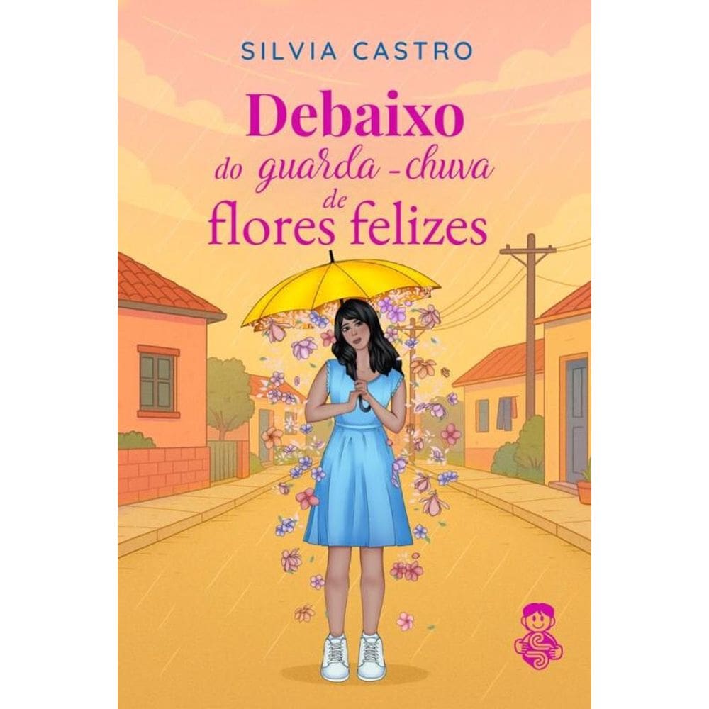Debaixo Do Guarda-Chuva De Flores Felizes