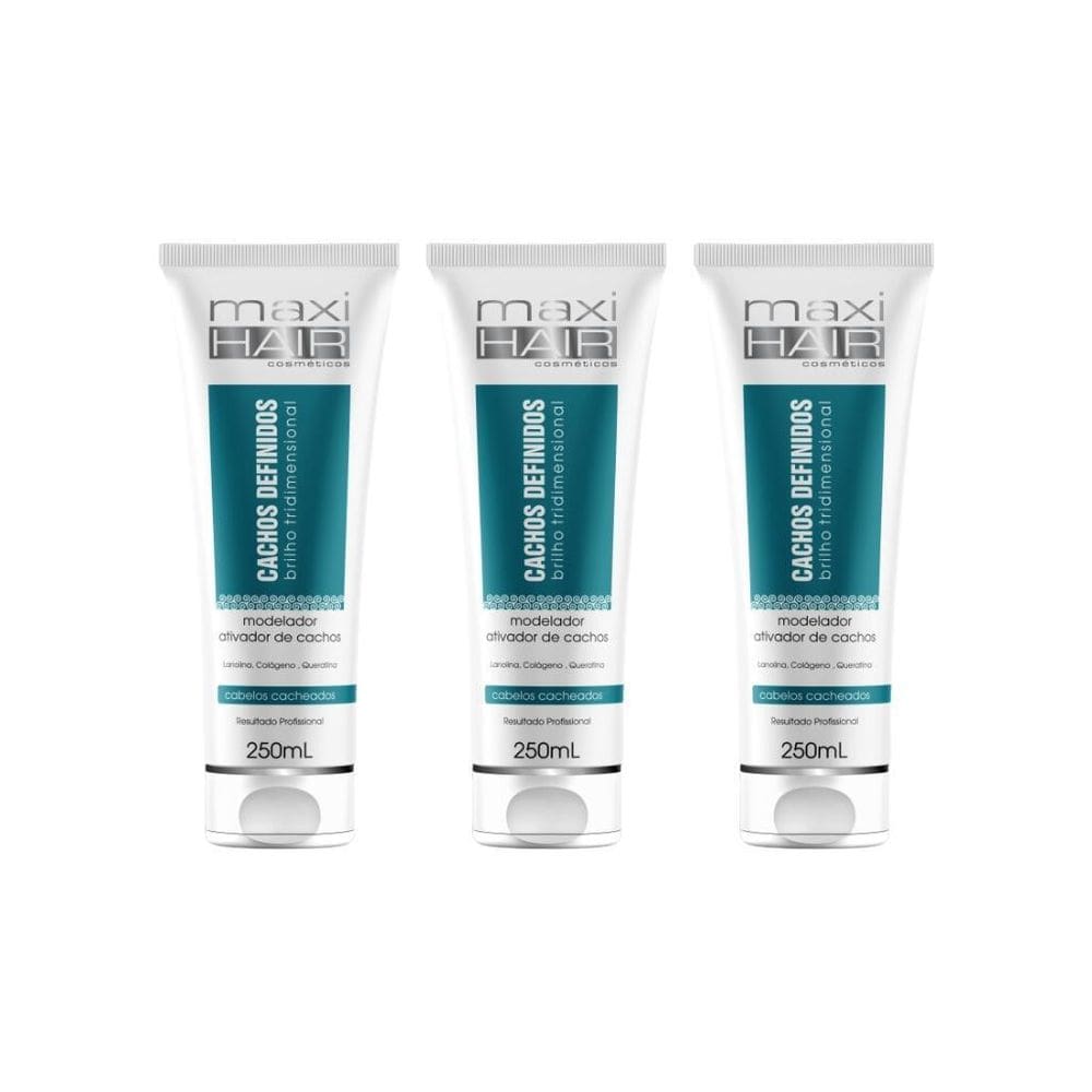 Modelador E Ativador De Cachos Maxihair 250Ml - Kit Com 3Un