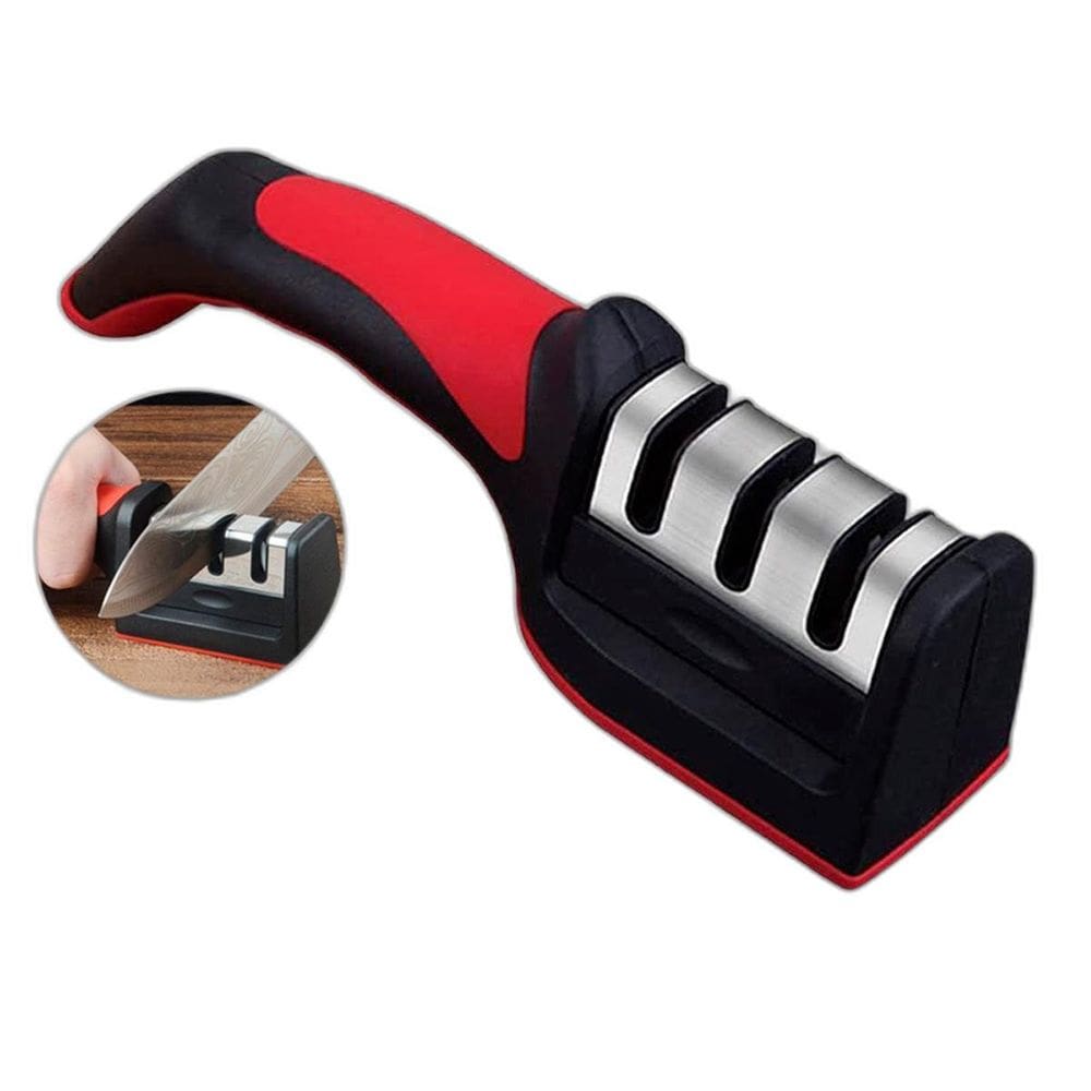 Afiador Amolador Manual De Facas Diamantado Vermelho