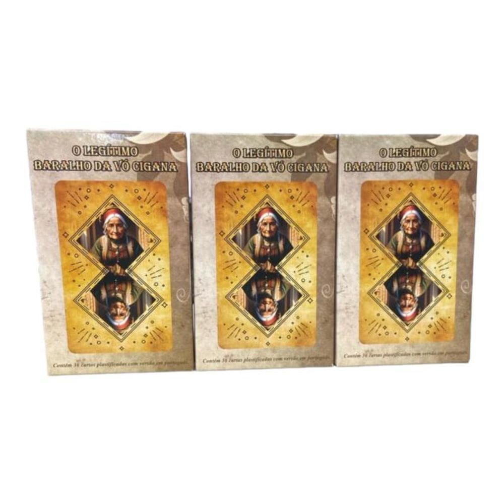 Kit 3 O Baralho Da Vó Cigana 36 Cartas Plast Man