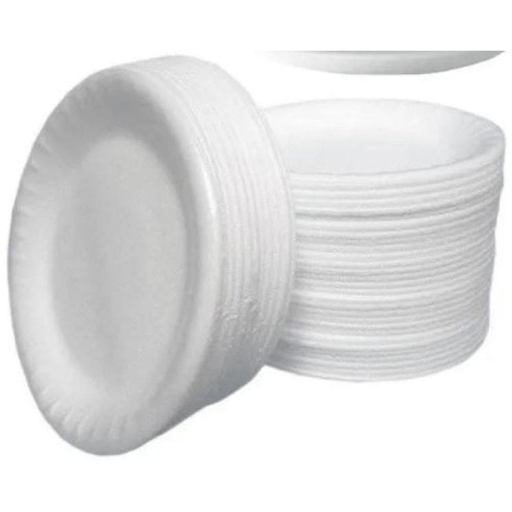 400 Prato De Isopor Térmico Refeição 21Cm Raso Ultra  1Pct 