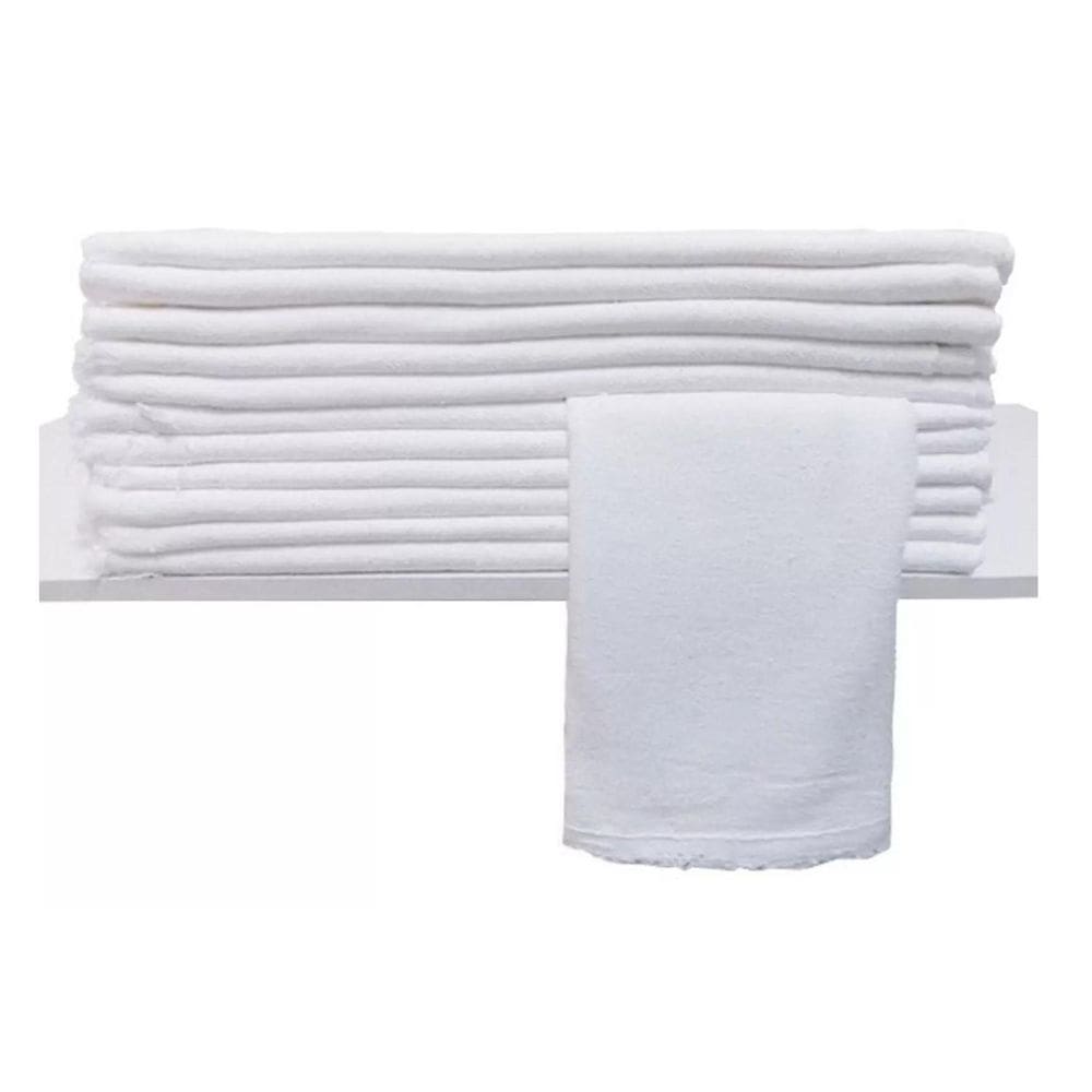 Kit 3 Pano De Chão Branco Alvejado Para Limpeza Uso Geral
