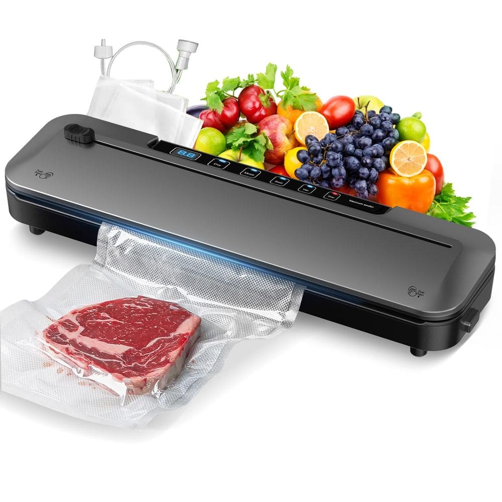 Seladora a vácuo LKKNC 75kPa para alimentos com temporizador digital e 10 sacos