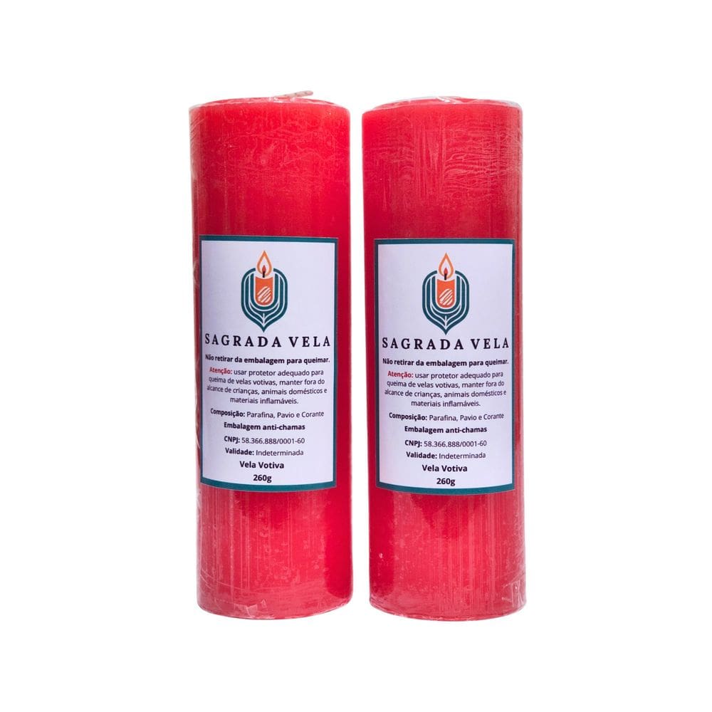 Kit 2 Velas Votiva 7 Dias 260G (Vermelha)