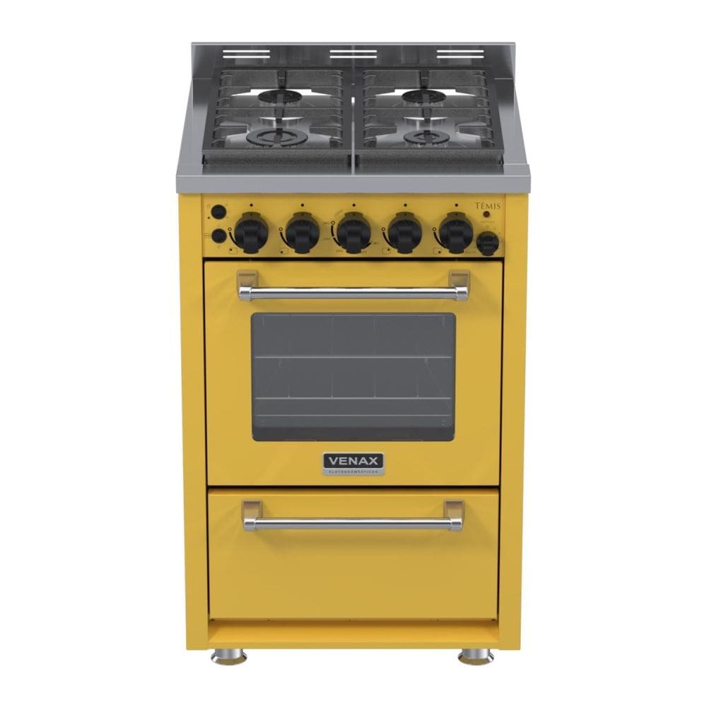 Fogao 4 Bocas Venax Temis Amarelo Gas Glp