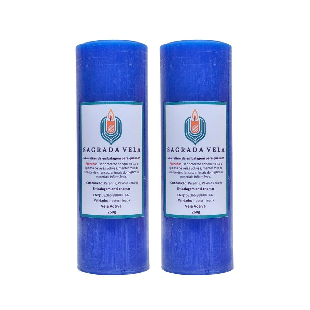 Kit 2 Velas Votiva 7 Dias 260G (Azul Escura)