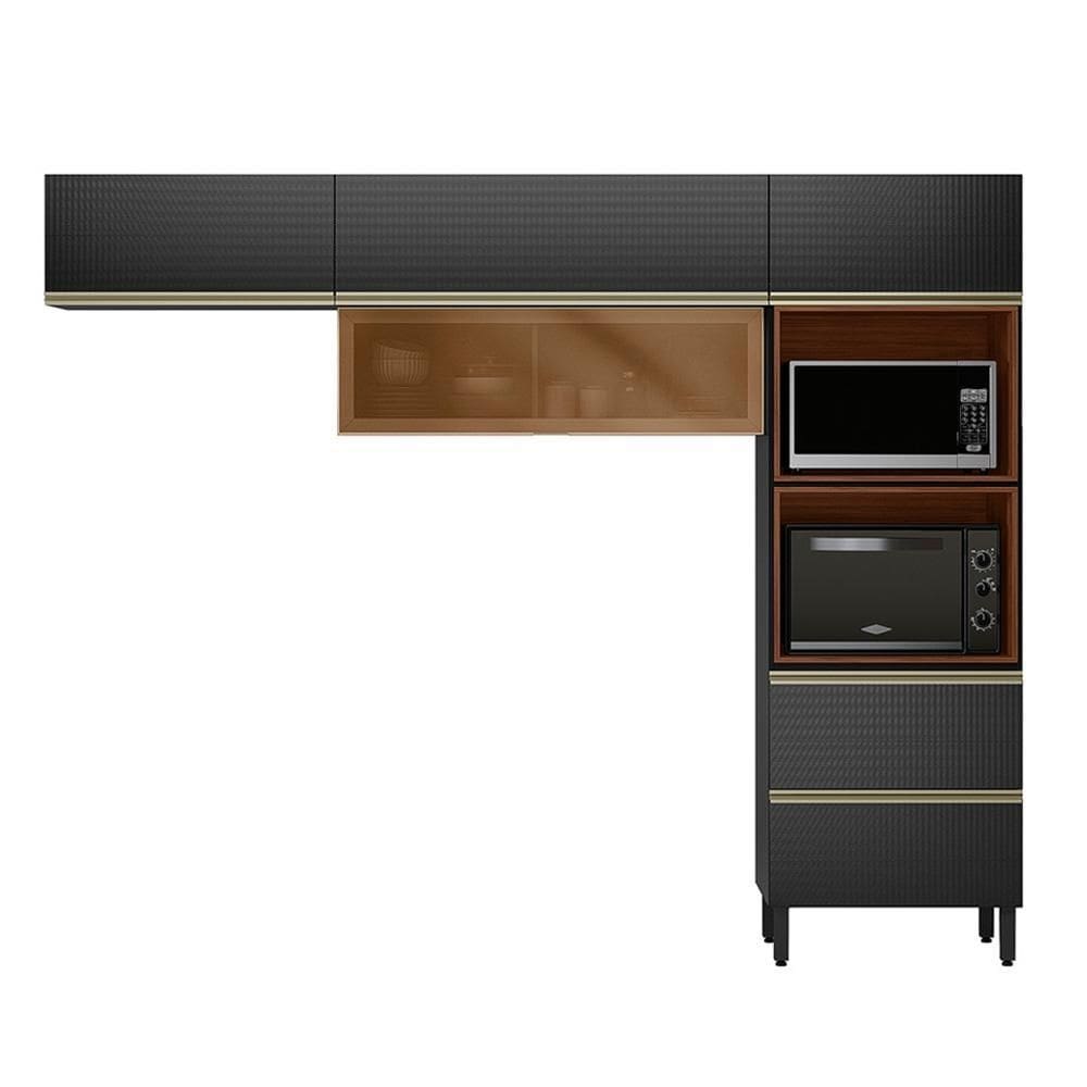 Cozinha Modulada Proença 3 Peças com Torre Quente 2 Fornos e Aéreo 80cm - Demartêz