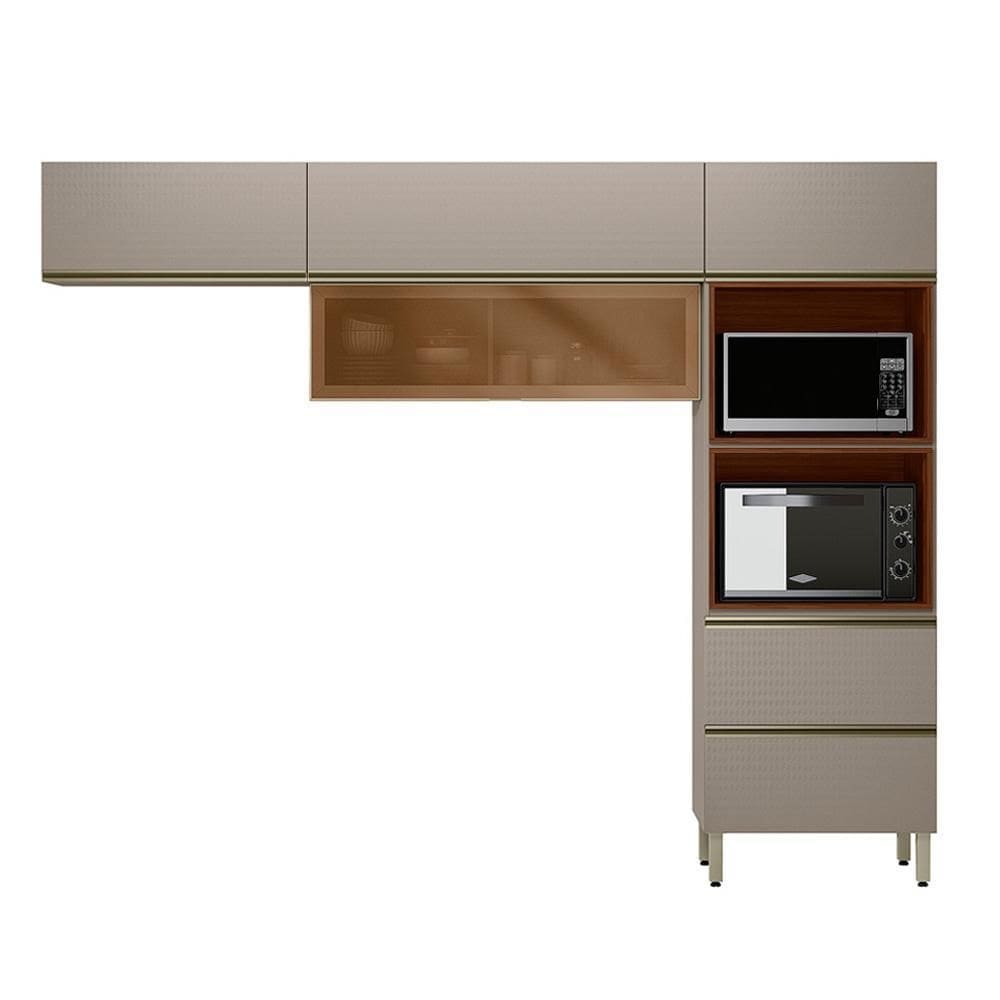 Cozinha Modulada Proença 3 Peças com Torre Quente 2 Fornos e Aéreo 80cm - Demartêz