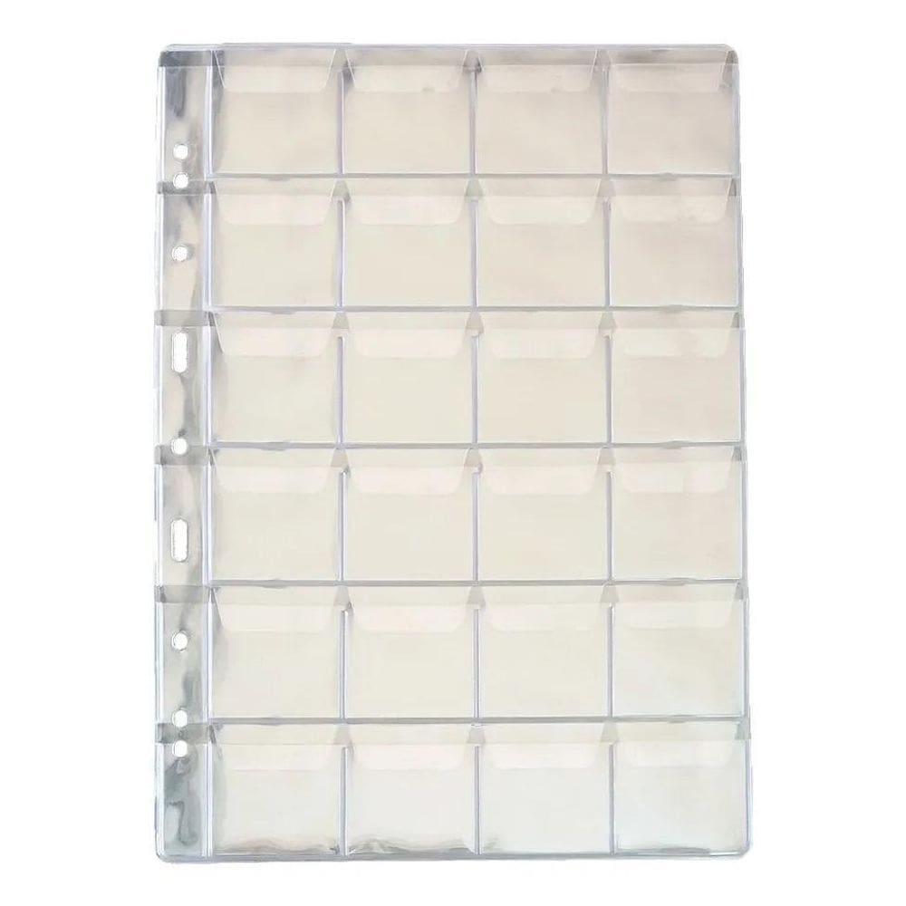 Kit 10 Folhas Para Moedas 24 Divisões 32X24Cm