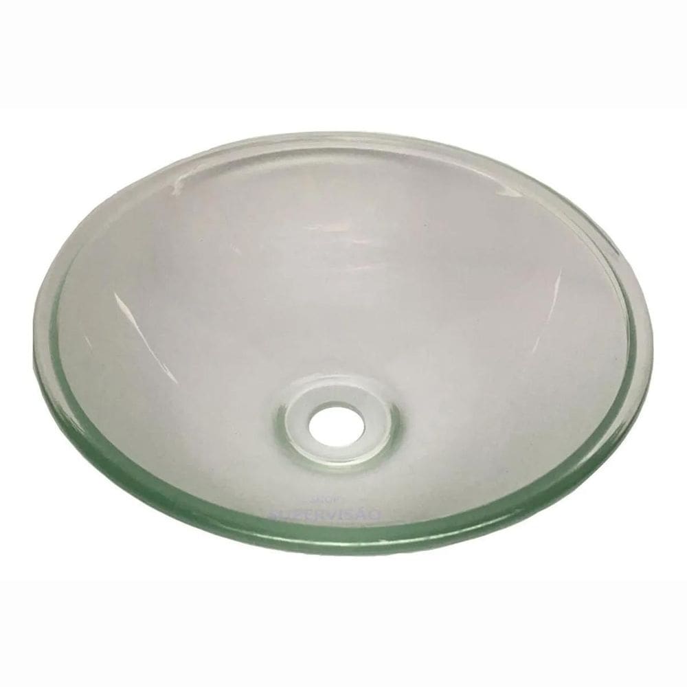 Cuba Vidro 29Cm - Sobrepor Banheiro Transparente Texturizada