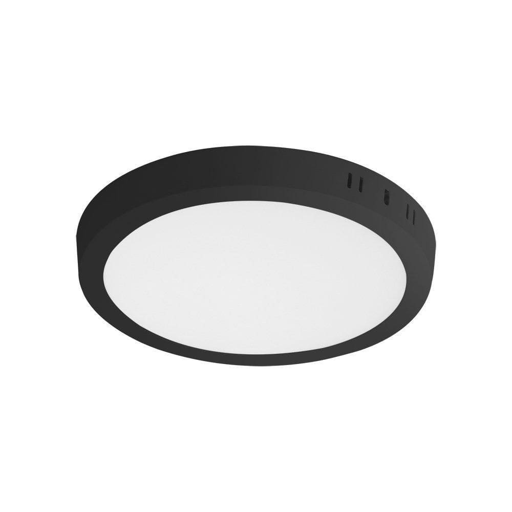 Painel De Led Redondo Sobrepor 18W Preto 4000K Taschibra