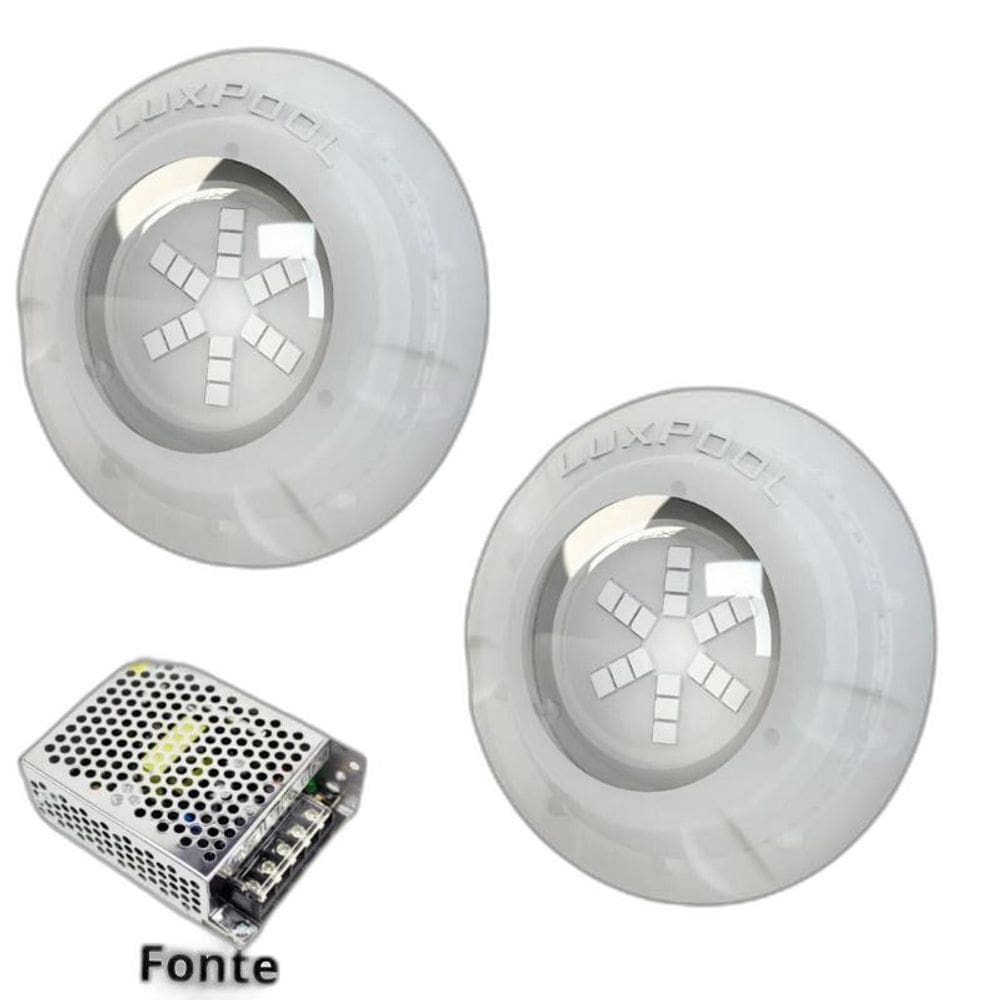 Kit Iluminação Branco Piscina 32M 2 Leds Com Fonte Luxpool