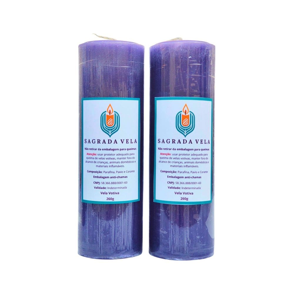 Kit 2 Velas Votiva 7 Dias 260G (Roxa)
