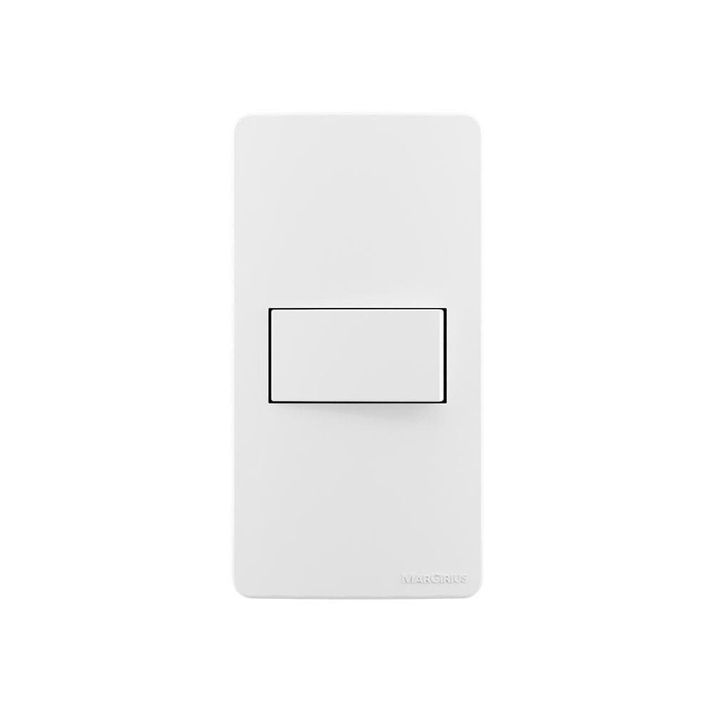 Placa para Condulete Caixa 1" com Interruptor Simples MarGirius Sleek 10A Branca