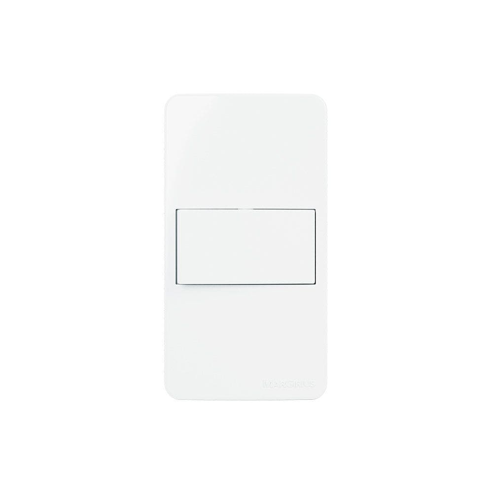 Placa para Condulete Caixa 3/4" com Interruptor Simples MarGirius Sleek 10A Branca