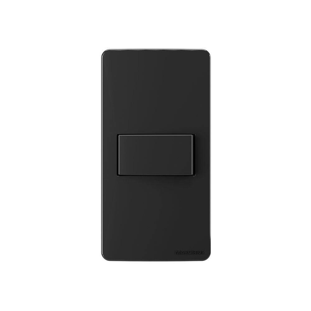 Placa para Condulete Caixa 1" com Interruptor Simples MarGirius Sleek 10A Preto Ebony