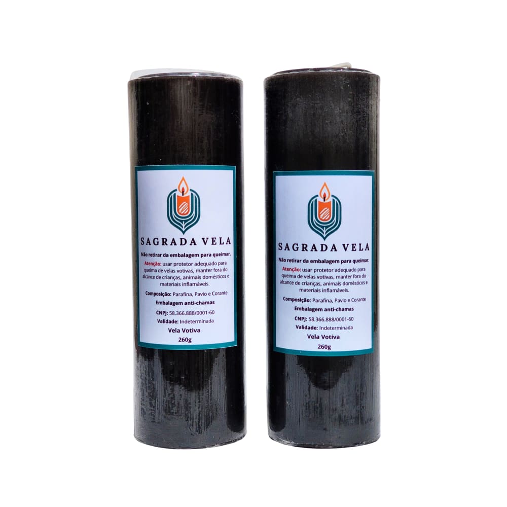 Kit 2 Velas Votiva 7 Dias 260G (Preta)