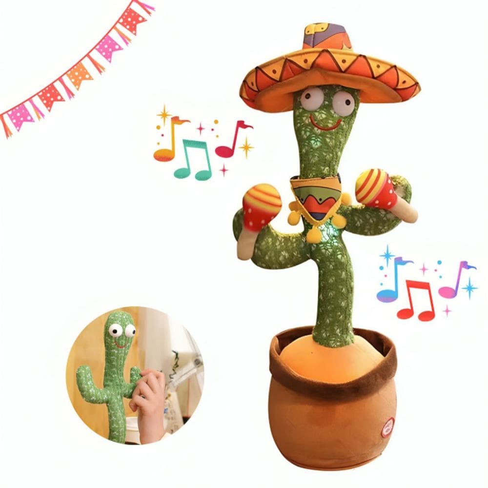 Luz Recarregável Infantil Musical Dançante Cacto Pelúcia