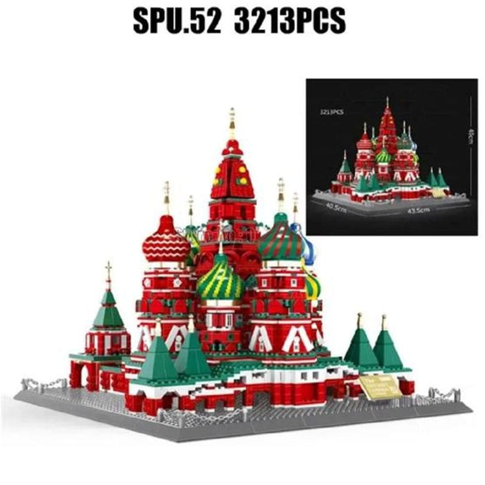 Blocos de Montar Catedral de São Basilio - Moscou - Russia - 3213 Peças Brinquedo Adulto E Infantil