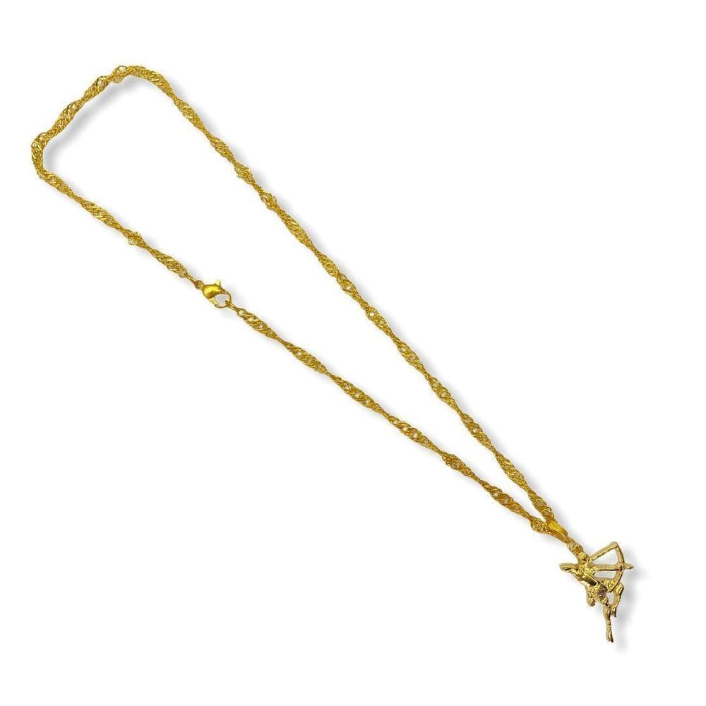 Corrente Com Pingente Oxossi 3,0 Cm Dourado