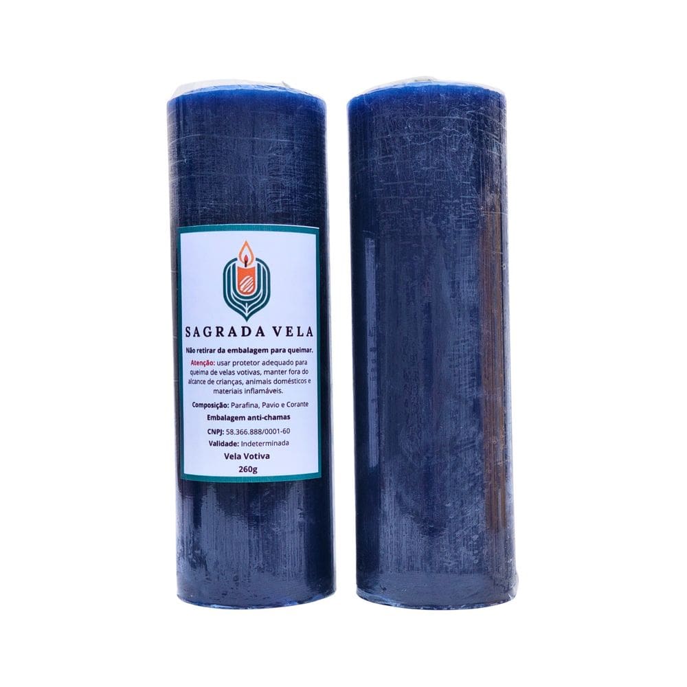 Kit 2 Velas Votiva 7 Dias 260G (Azul Marinho)