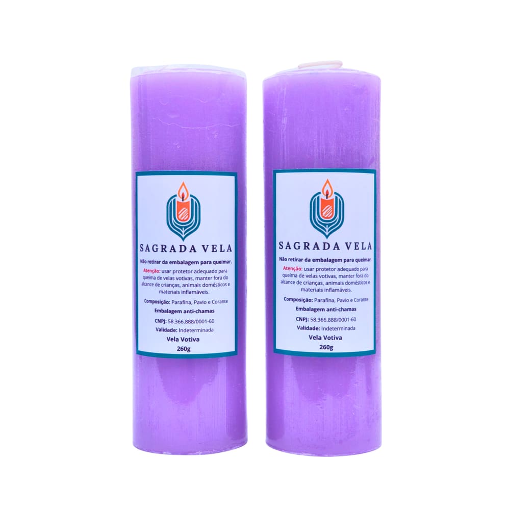 Kit 2 Velas Votiva 7 Dias 260G (Lilás)