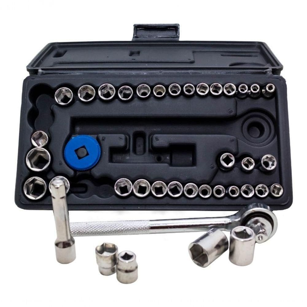 Kit Chaves Jogo Reversível Soquetes 40 Peças Maleta Titanium