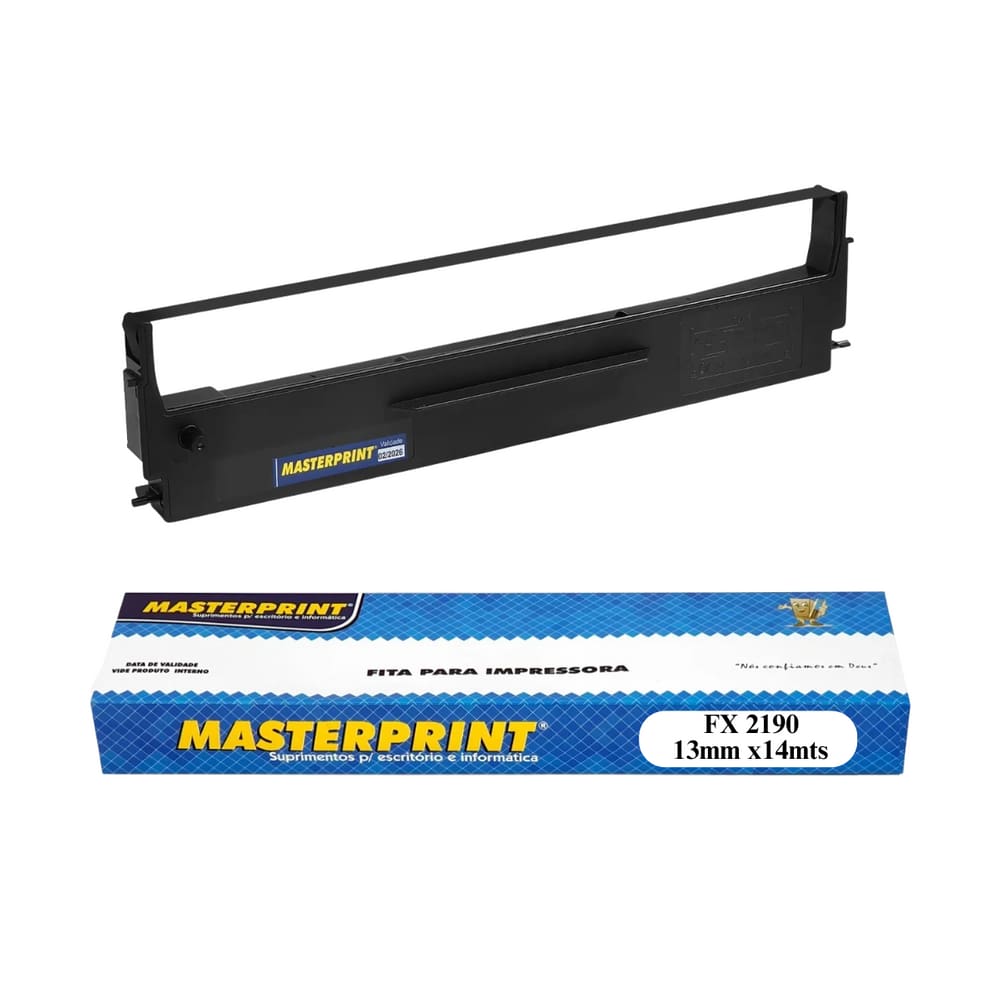 Fita Matricial Preta Compativel com Epson FX-2190 LQ-2090 FX2190 LQ2090 13mm x 14m Nylon