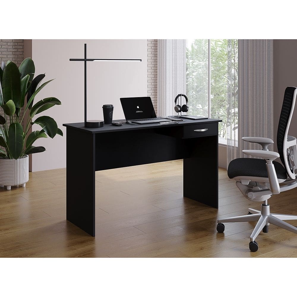 Mesa de Escritório com 1 Gaveta - Preto Móblis