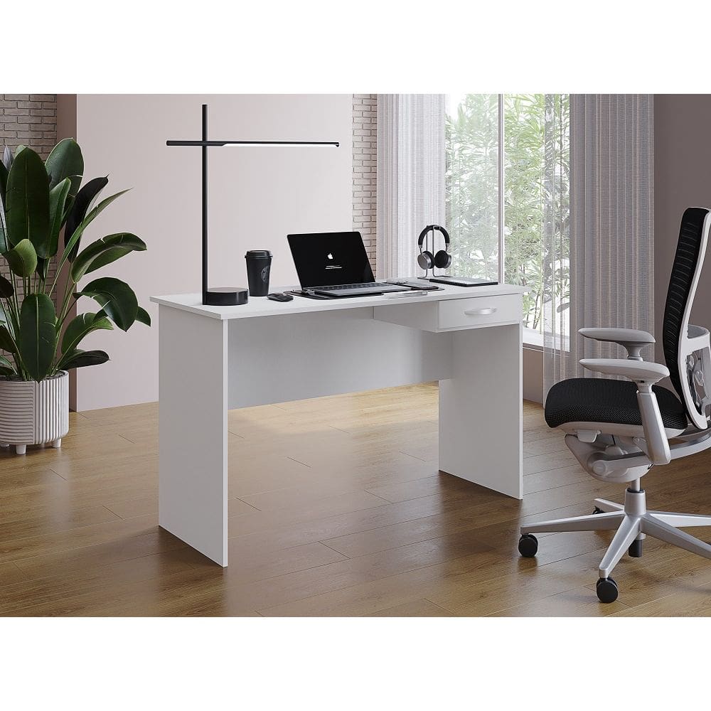 Mesa de Escritório com 1 Gaveta - Branco Móblis