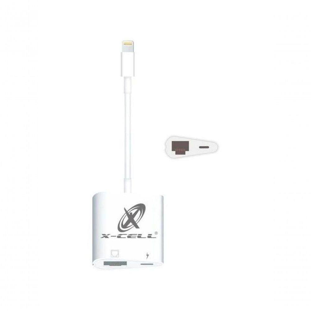 Adaptador Ethernet Lightning Rj45 Flex Branco
