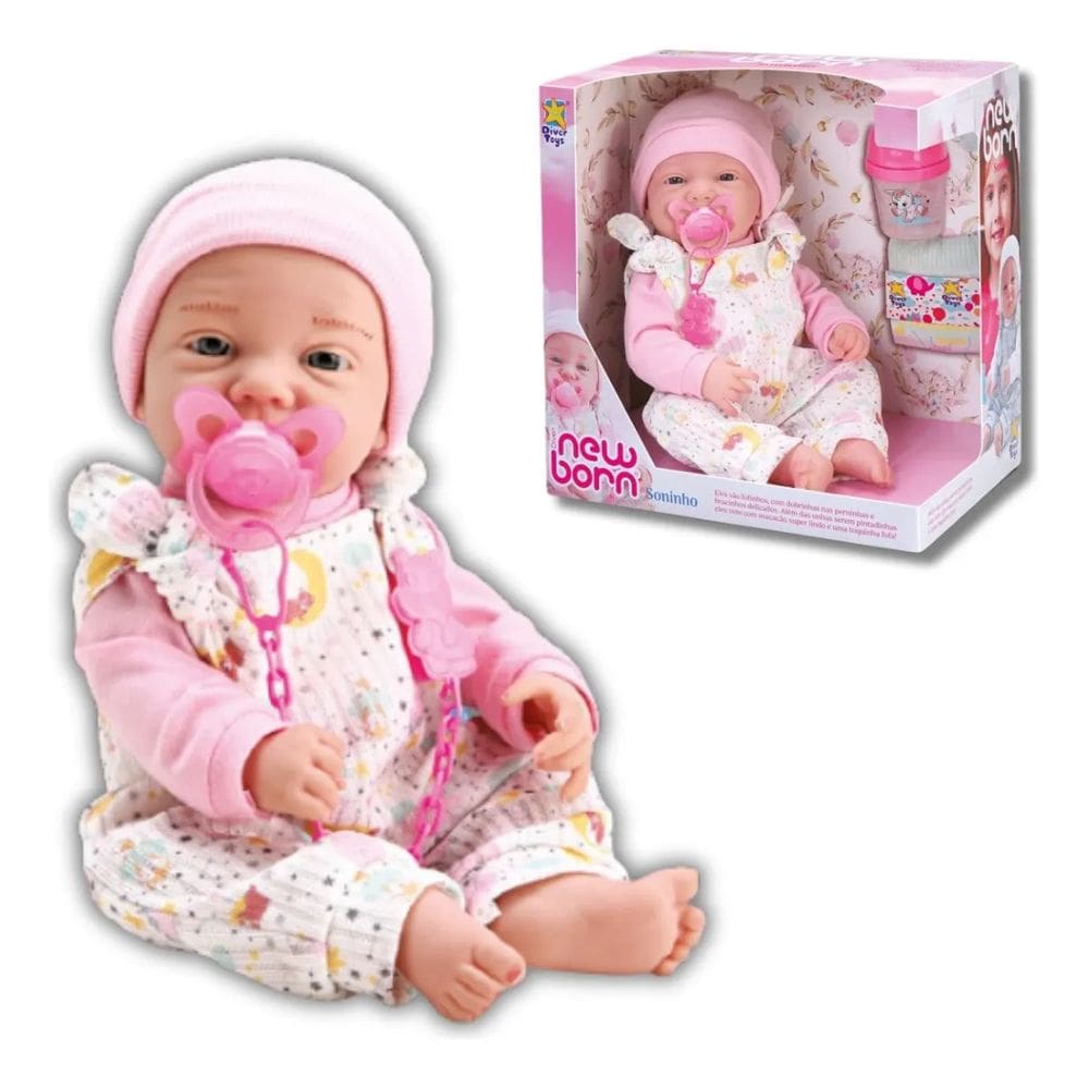 Boneca New Born Soninho Menina - Divertoys