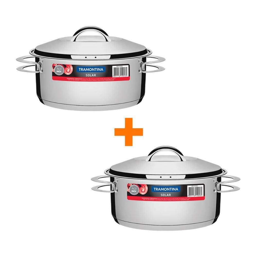 2 Panelas Aço Inox Fundo Triplo Solar 4,7L Pit1 - Tramontina