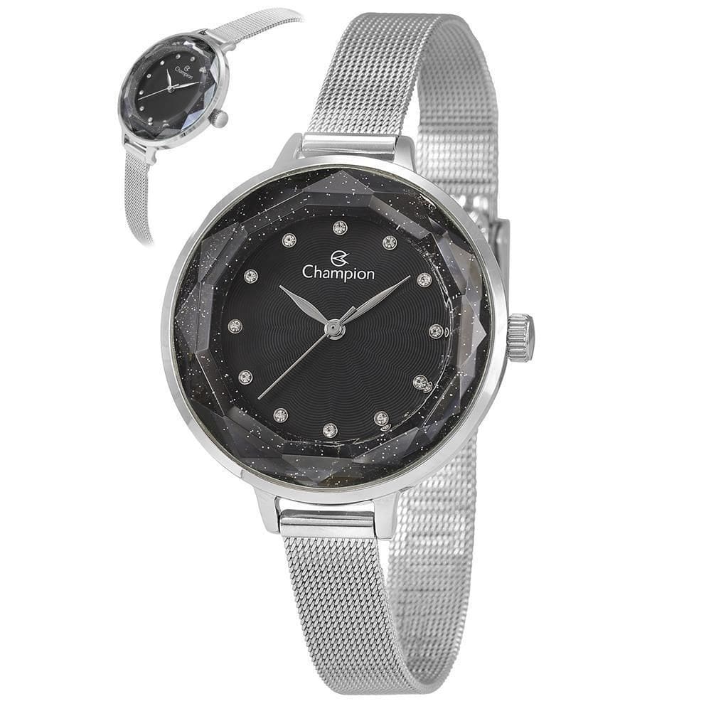 Relógio Champion Feminino Ref: Cf24322T Casual Mesh Prateado