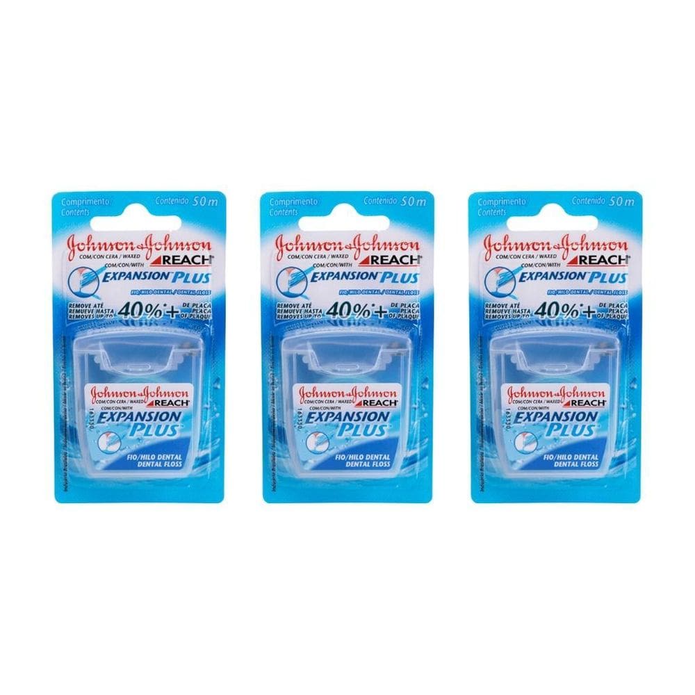 Fio Dental Johnsons Reach 50M Regular - Kit Com 3Un