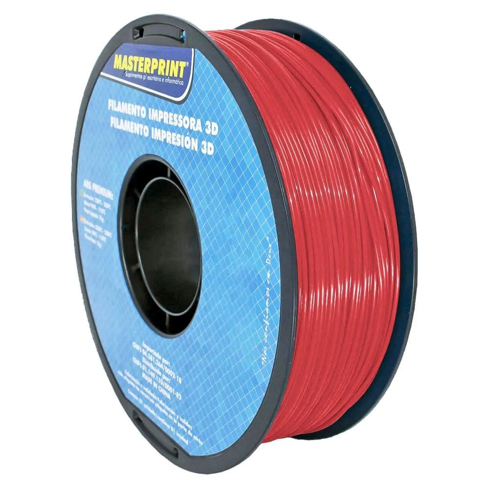 Filamento 3D - ABS Premium Vermelho Rolo 1KG (1.75mm)