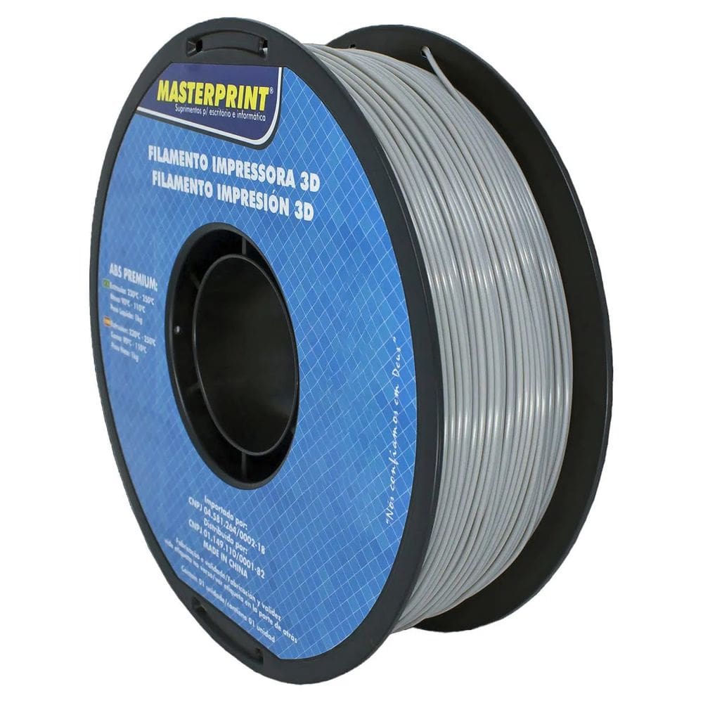 Filamento 3D - ABS Premium Cinza Rolo 1KG (1.75mm)