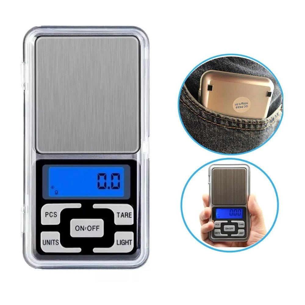 Mini Balança Digital Alta Precisão Bandeja 500G Cor Prateado