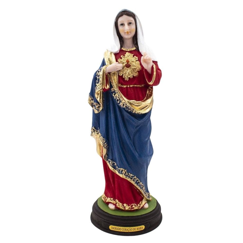 Imagem Imaculado Coração De Maria Resina 22 Cm